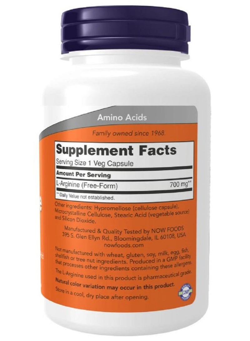 now L-Arginine - 700 mg - 180 Vegetarian Capsules - Image 2